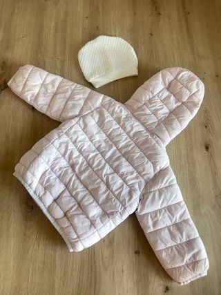 Pack Chaqueta Invierno Rosa Gorro Bebé Niña 74 cm