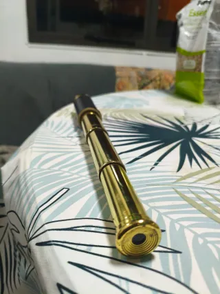 Catalejo latón/cuero negro vintage