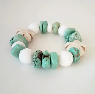 Bracciale Pietre Turchesi e Bianche