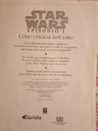 Libro de Pegatinas Star Wars Episodio I