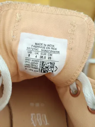 Converse All Star Piel naranja clarito