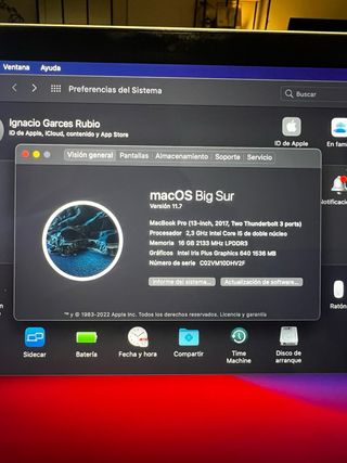 MacBook Pro 13 2017 Plata