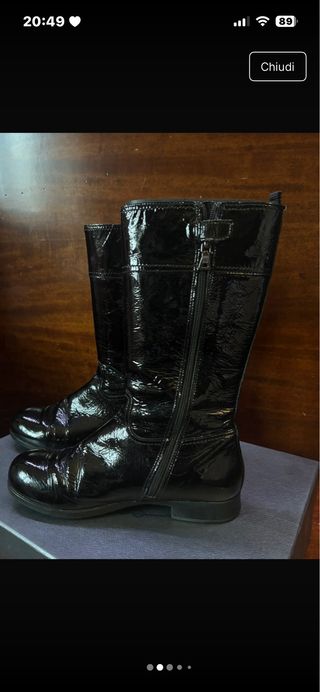 Stivali Prada neri a metà polpaccio