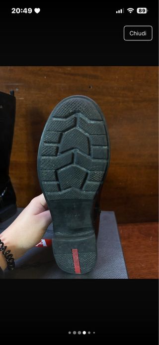 Stivali Prada neri a metà polpaccio