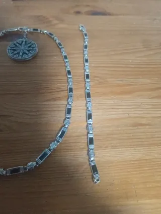 Conjunto Cadena y Pulsera Grabado