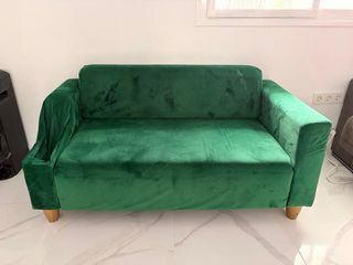 Sofá 2 plazas terciopelo verde