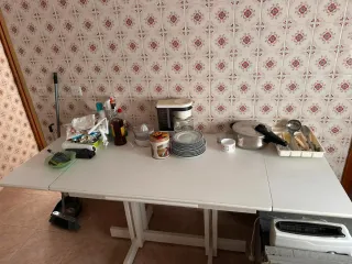 Mesa extensible blanca