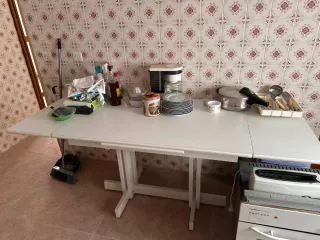 Mesa extensible blanca