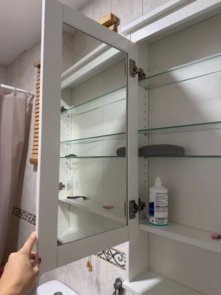 Espejo baño con almacenaje. HEMNES IKEA.