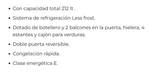 Nevera blanca con congelador