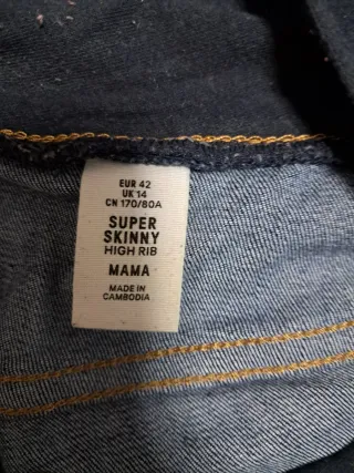 Pantalón premamá largo vaquero H&M Talla 42