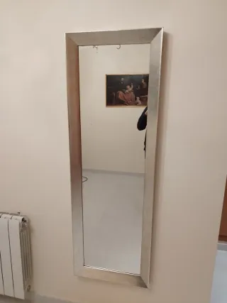 Espejo Marco Metálico Dorado/Plateado