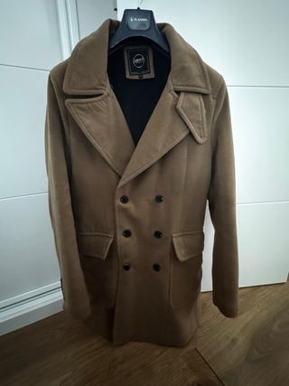 Abrigo Forrado Botonadura Doble Beige