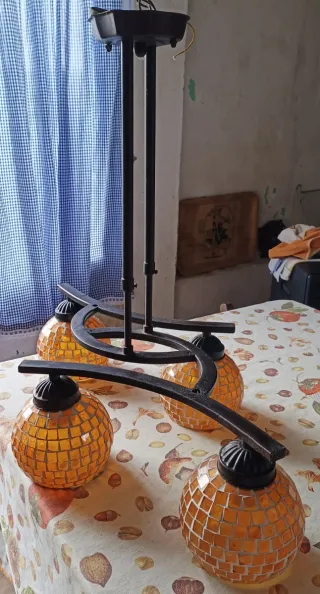 Lámpara de techo mosaico ámbar