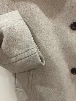 Abrigo Mango Maxi Solapa Beige Talla M