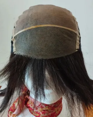 Peluca castaño oscuro natural