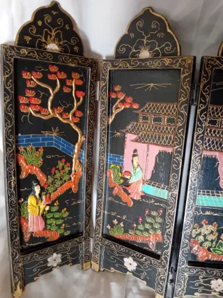 Biombo decorativo de madera