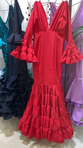 Traje Flamenca Rojo Talla 40