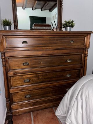 Tocador de madera maciza 2 piezas incluye espejo