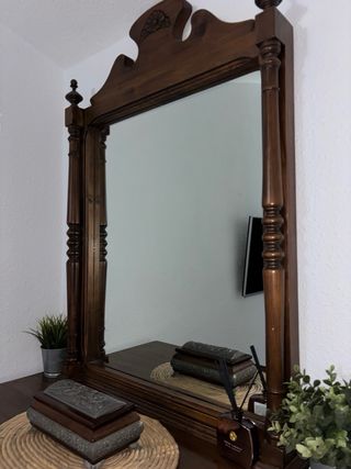 Tocador de madera maciza 2 piezas incluye espejo