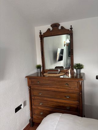 Tocador de madera maciza 2 piezas incluye espejo