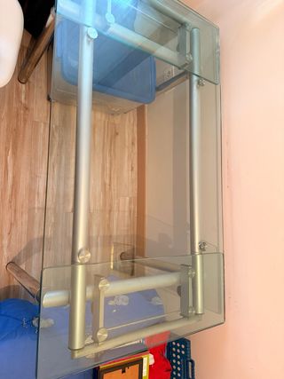 Mesa de comedor extensible de cristal