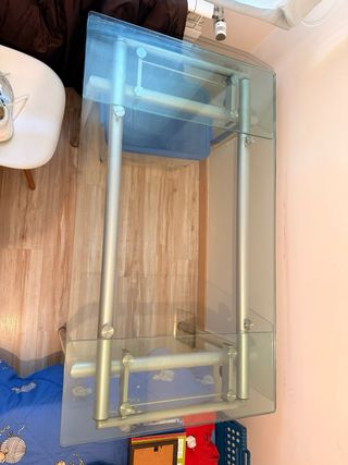 Mesa de comedor extensible de cristal