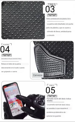 Guantes Moto Verano Unisex [NUEVOS] Talla L Negros