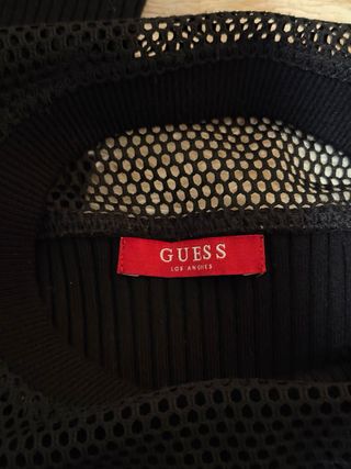 Guess maglione nero aderente a costine