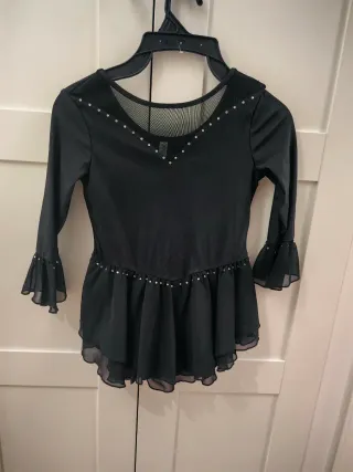 Maillot patinaje artístico negro niña talla 7 años