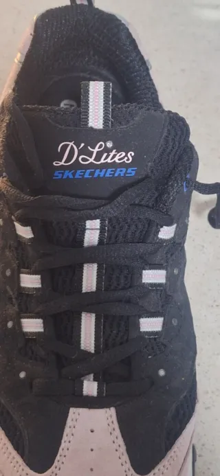 Skechers D'Lites Mujer Negro Rosa
