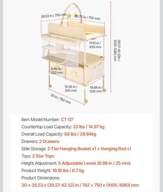 Cambiador plegable para bebés