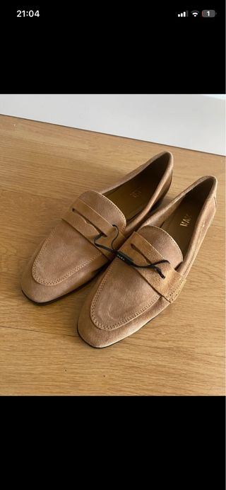 Mocasines Zara piel beige