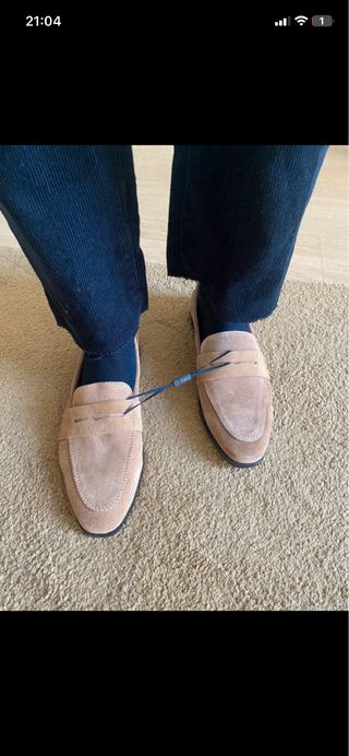 Mocasines Zara piel beige