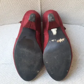 Botines granate antelina lazo