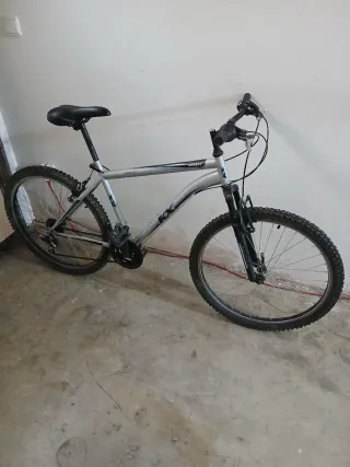 Bicicleta de montaña plateada