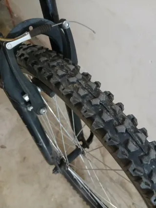 Bicicleta de montaña plateada