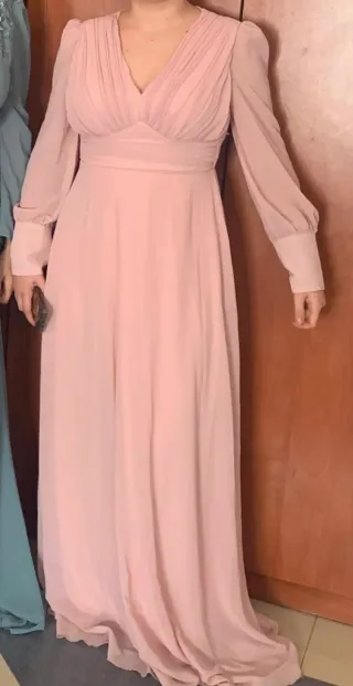 Vestido largo invitada boda rosa