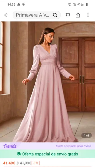 Vestido largo invitada boda rosa