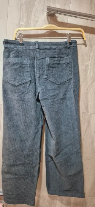 Pantalón corduroy azul mujer