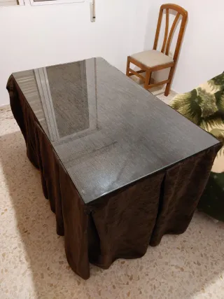 Mesa Camilla Rectangular Cristal y Tarima