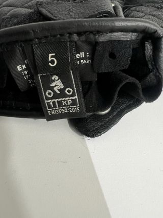 Guantes de piel negrpara moto con protección mujer