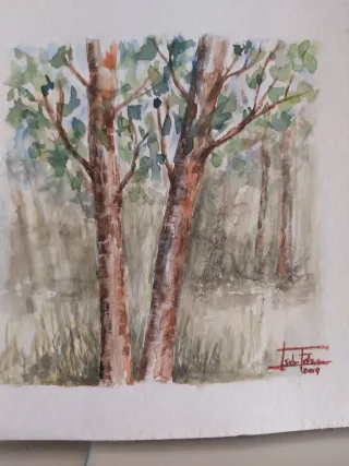 Dos acuarelas originales Arboleda II