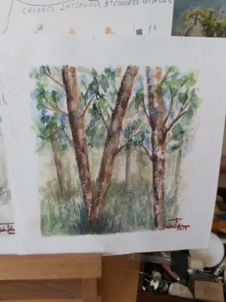 Dos acuarelas originales Arboleda II