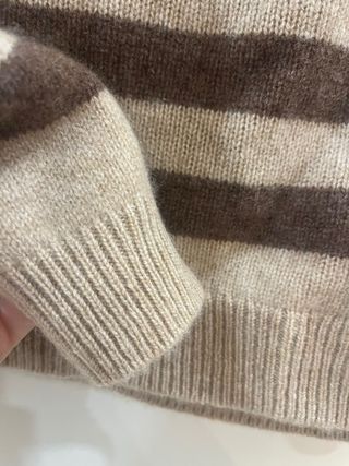 Jersey Zara Rayas Cachemira Beige y Marrón