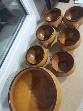 Juego Cuencos Barro Marrón y Negro