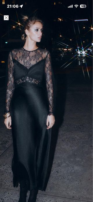 Vestido encaje Zara negro