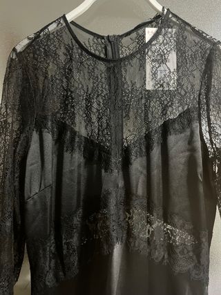 Vestido encaje Zara negro