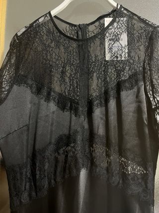 Vestido encaje Zara negro