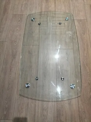 Cristal de mesa de cristal con soportes